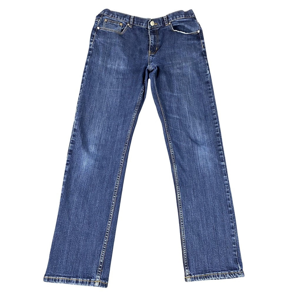 J McLaughlin Jeans Mens 34 Blue Straight Leg Stretch Denim Classic Medium Wash